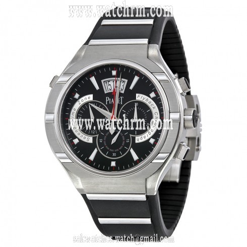 Piaget Polo Chronograph Automatic Black Dial Rubber Men's Watch G0A34002