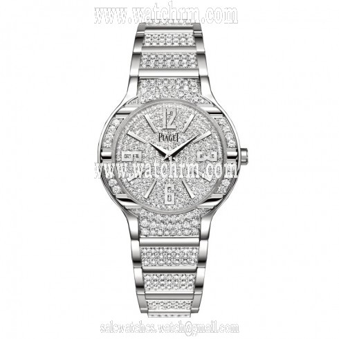 Piaget Polo Diamond Pave Dial Ladies Quartz Watch GOA36234