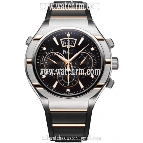 Piaget Polo FortyFive Chronograph Black Dial Titanium Men's Watch G0A36002
