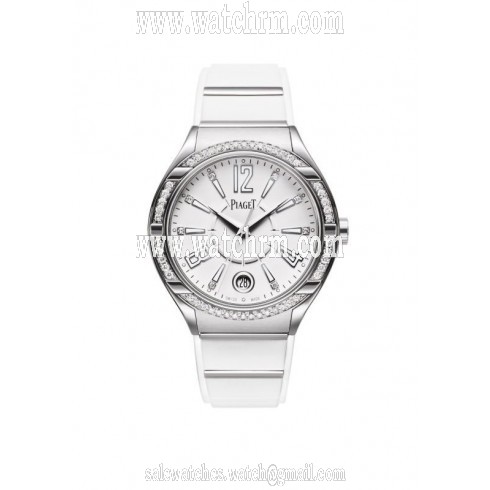 Piaget Polo FortyFive Lady White Dial White Rubber Ladies Watch G0A35014