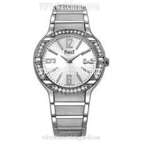 Piaget Polo Silver Dial 18Kt White Gold Bracelet Diamond Ladies Watch G0A36231