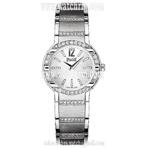 Piaget Polo Silver Dial White Gold Diamond Ladies Watch G0A33233