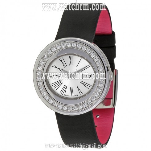 Piaget Possession Silver Dial Black Satin Ladies Watch G0A36187