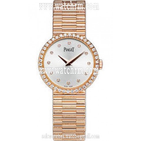 Piaget Traditional Silver Dial 18K Rose Gold Diamond Ladies Watch G0A37042