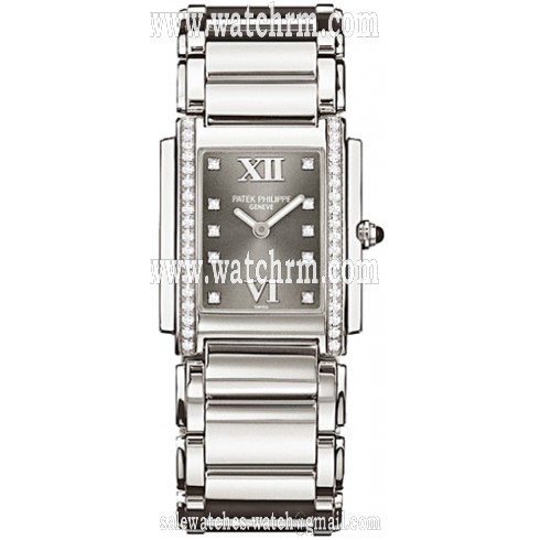 Patek Philippe Twenty-4 Diamond Grey Dial Steel Ladies Watch 4910/10A/010