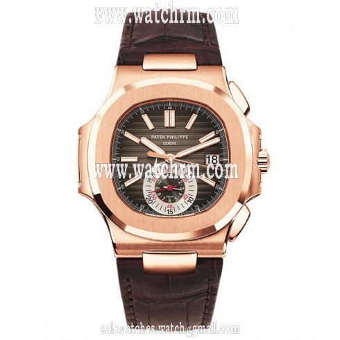 Patek Philippe Nautilus Black-Brown Dial Automatic 18 Carat Rose Gold Case Men's Watch 5980R