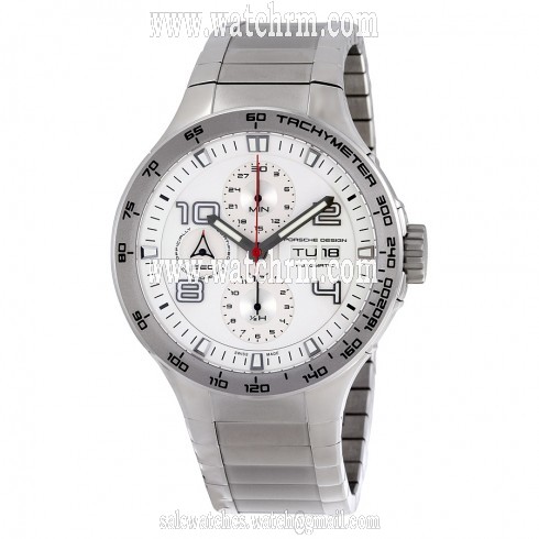 Porsche Design Flat Six Chronograph White Dial Stainless Steel Men's Watch 634041630251