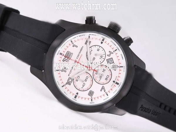 Porsche Design Indicator 26647 Quartz Chronograph 43mm White Dial Watch