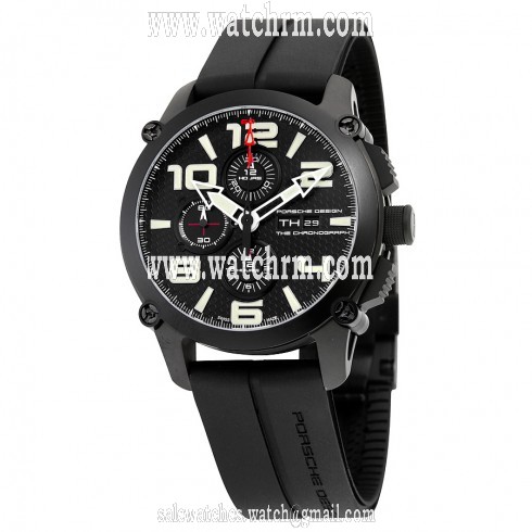 Porsche Design P'6930 Chronograph Automatic Black Dial Black Rubber Men's Watch 6930.13.46.1201