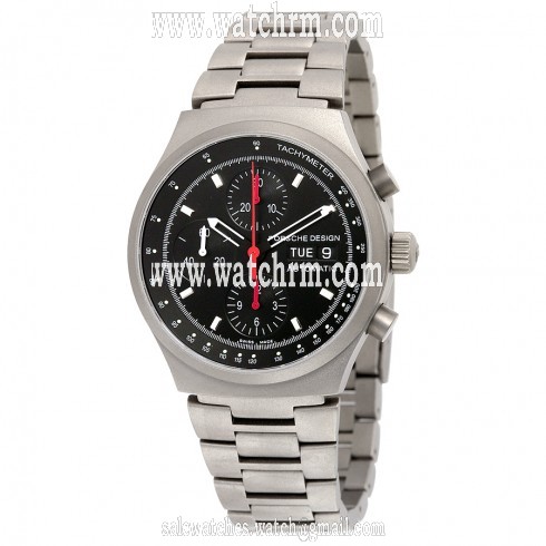 Porsche Design Titanium Case/Bracelet Black Chronograph Dial Automatic Men's Watch 662510420332