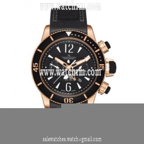 Jaeger LeCoultre Master Compressor Diving Black Dial Chronograph 18kt Rose Gold Men's Watch Q1782470