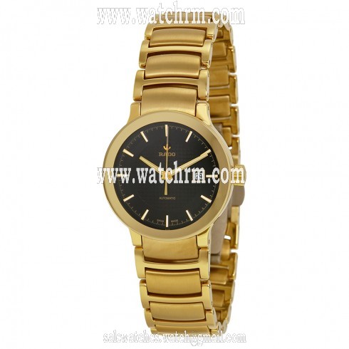 Rado Centrix Automatic Black Dial Yellow Gold-Plated Stainless Steel Ladies Watch R30280153