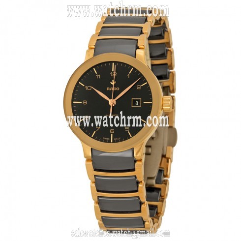 Rado Centrix Automatic Rose Gold-tone and Black Ceramic Ladies Watch R30954152
