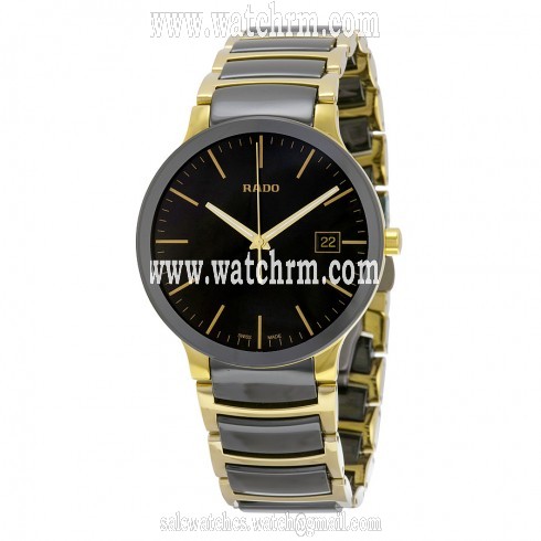 Rado Centrix Black Dial Gold PVD Black CEramic Men's Watch R30929152
