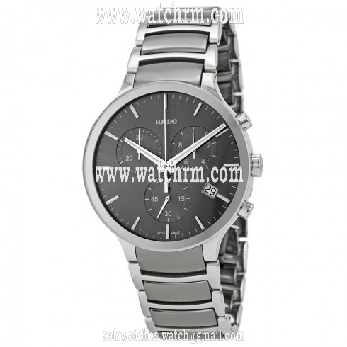 Rado Centrix Chronograph Dark Grey Dial Platinum-tone Ceramic Men's Watch R30122122