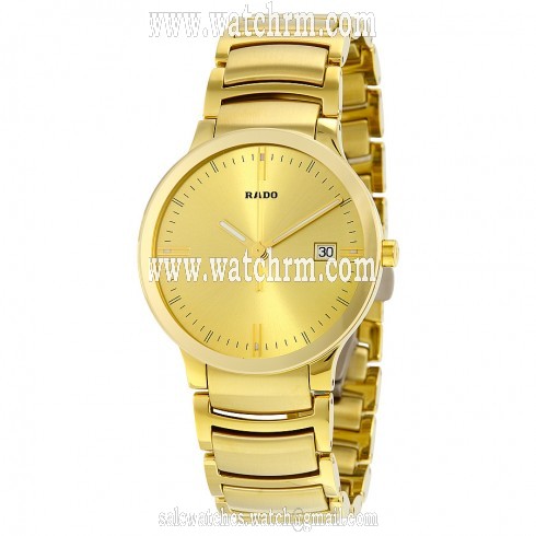 Rado Centrix Gold Dial Yellow Gold-Plated Stainless Steel Men's Watch R30527253
