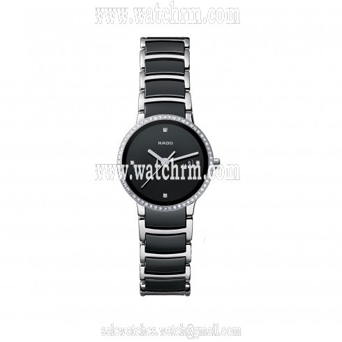 Rado Centrix Quartz Black Dial Steel and Ceramic Ladies Watch R30933712