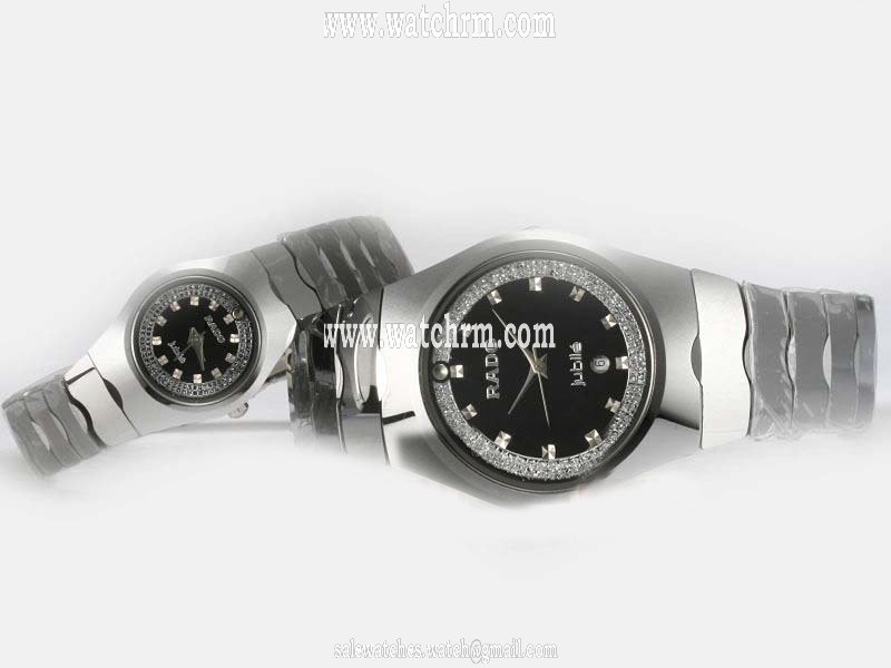 Rado Classic Jubile 2822121M Quartz Man:37x41mm / Lady:24x29mm Black Dial Watch