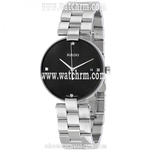 Rado Coupole Black Dial Ladies Stainless Steel Watch R22852703