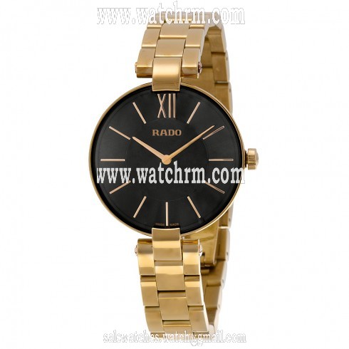 Rado Coupole Black Dial Rose Gold-plated Ladies Watch R22851163