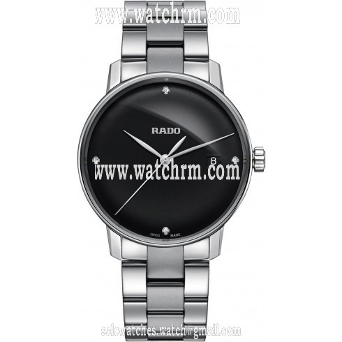 Rado Coupole Classic Diamonds Black Dial Ladies Stainless Steel Watch R22864702