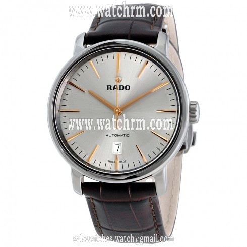 Rado Diamaster XL Silver Dial Brown Leather Automatic Men's Watch R14074106