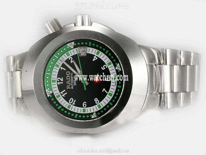 Rado DiaStar 003849 Black Dial Stainless Steel Bezel Silver Stainless Steel Strap Watch