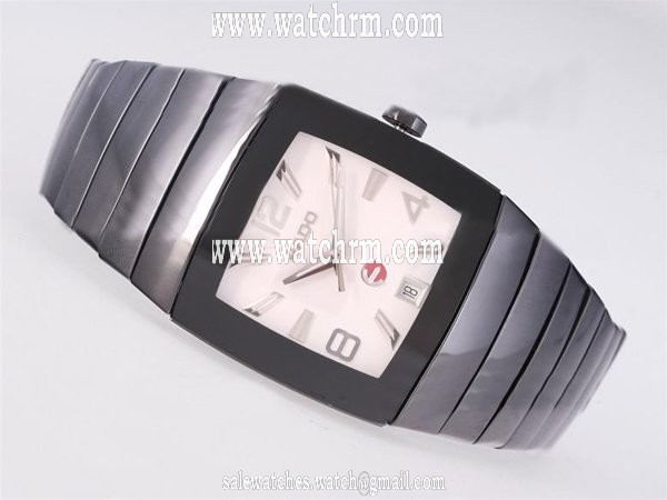 Rado DiaStar 05564170 White Dial Silver Ceramic Strap Square Watch