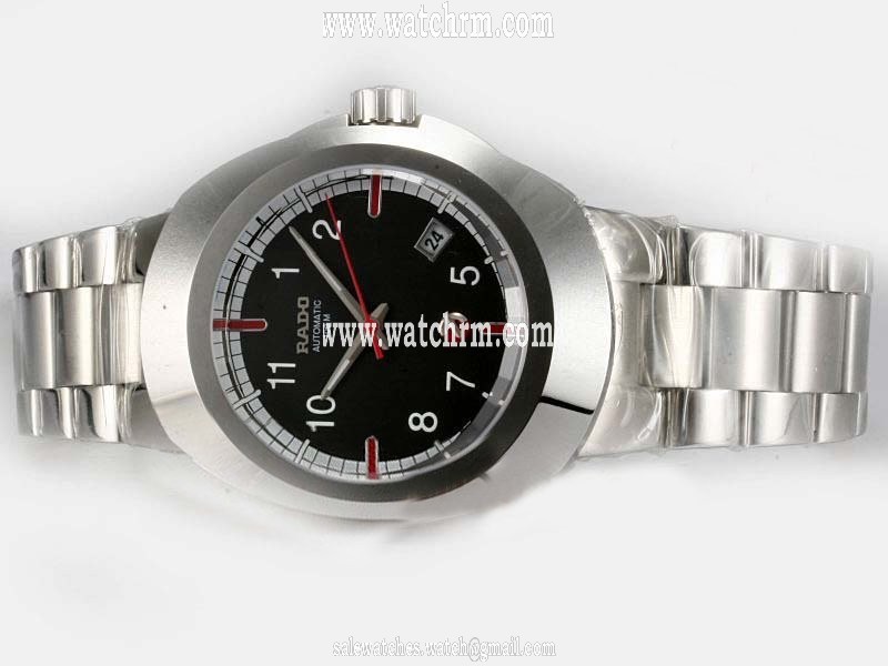 Rado DiaStar 19957 Black Dial Round Stainless Steel Case Watch