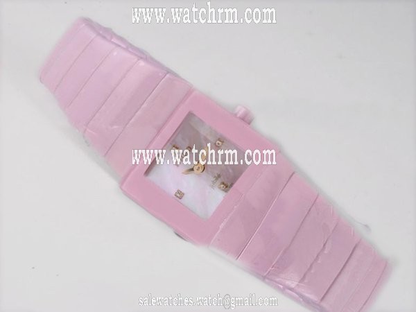 Rado DiaStar 25974 Pink Ceramic Strap 21x28mm White Dial Watch
