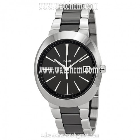 Rado D-Star XL Black Dial Stainless Steel Black Ceramic Men's Watch R15943162