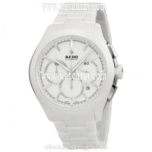 Rado Hyperchrome Automatic Chronograph White Dial White Ceramic Men's Watch R32274012