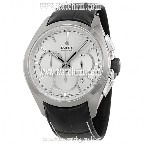 Rado Hyperchrome Automatic Silver Dial Black Leather Men's Watch R32276105