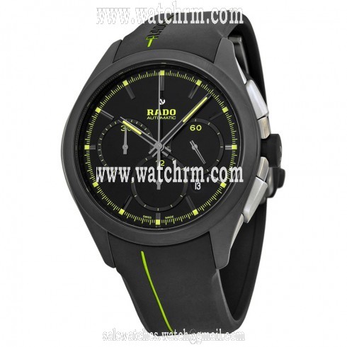 Rado Hyperchrome Chronograph Black Dial Black Rubber Men's Watch R32525179