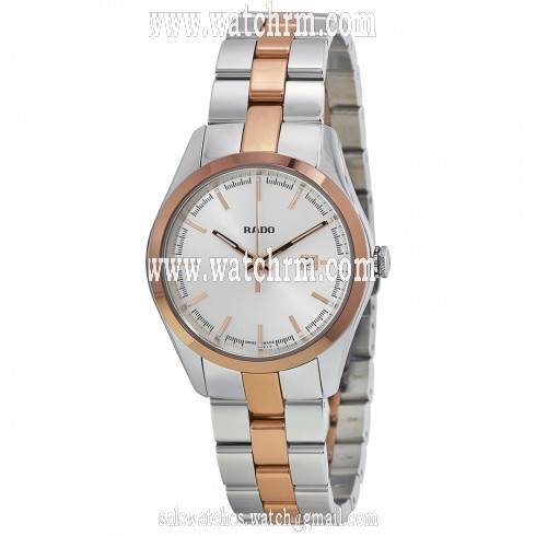 Rado Hyperchrome Silver Dial Two-tone Ceramos and Steel Ladies Watch R32976102