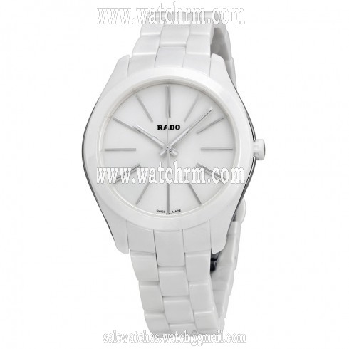 Rado HyperChrome White Dial Stainless Steel and Ceramic Case Ceramic Bracelet Ladies Watch R32321012