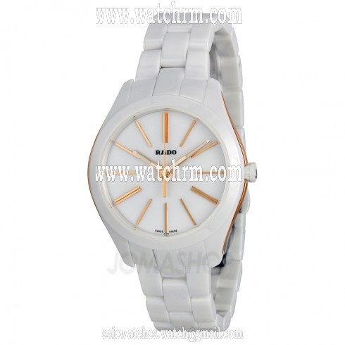 Rado HyperChrome White Dial Stainless Steel and Ceramic Case Ceramic Bracelet Ladies Watch R32323012