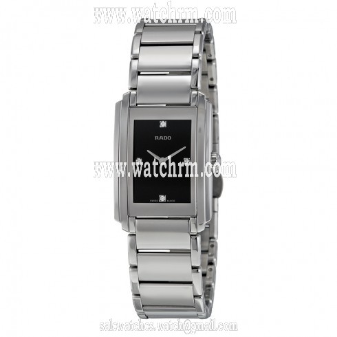 Rado Integral Black Dial Stainless Steel Ladies Quartz Watch R20213713