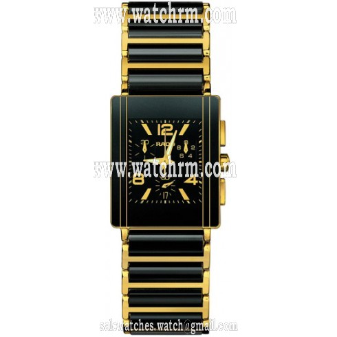 Rado Integral Chronograph 18kt Yellow Gold Black Ceramic Men's Watch R20592152