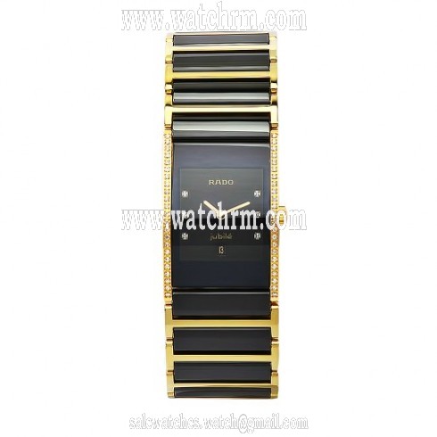 Rado Integral Quartz Black Dial Two-tones Ladies Watch R20752752