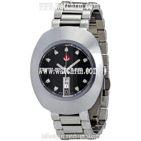 Rado Original Diastar Black Dial Diamond Stainless Steel Men's Watch R12408614