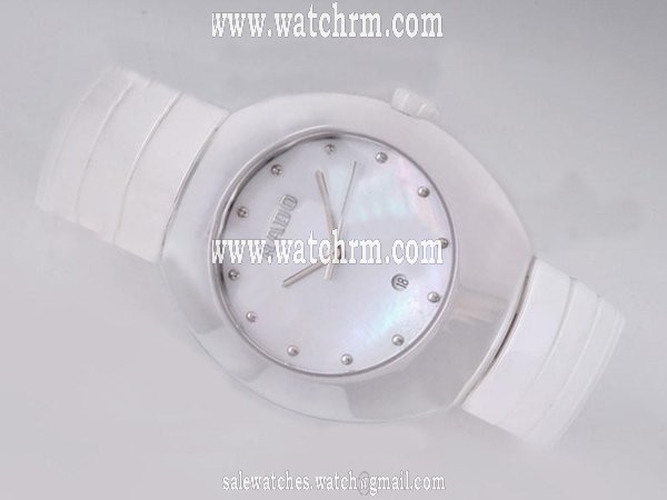 Rado Ovation 25461 Mens White Ceramic Strap Ceramic Bezel Watch