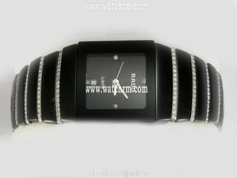 Rado Sintra 120929 Black Ceramic Strap Black Dial Square Watch