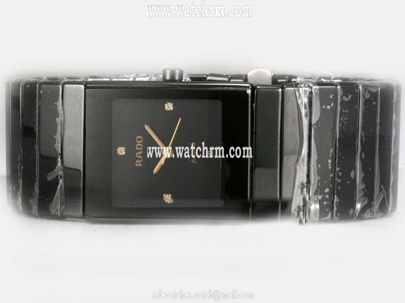 Rado Sintra 193.0769.3.015 Black Dial Black Ceramic Strap Rectangle Watch
