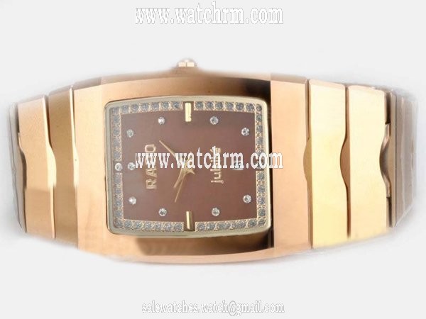 Rado Sintra 21942 Gold Tungsten Steel Strap Rectangle Mens Watch