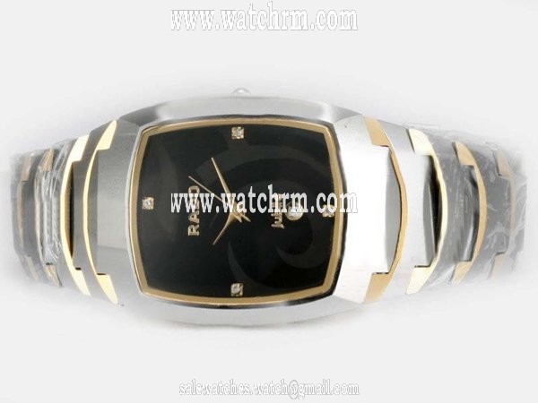 Rado Sintra 21951 Black Dial Tungsten Steel Case Rectangle Watch