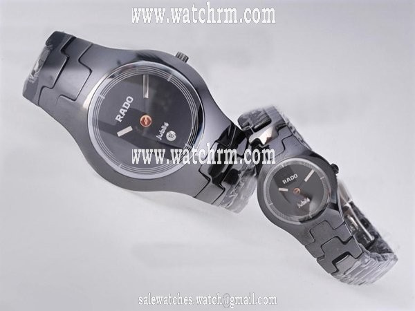 Rado Sintra 25492 Black Ceramic Strap Ceramic Bezel Black Dial Watch