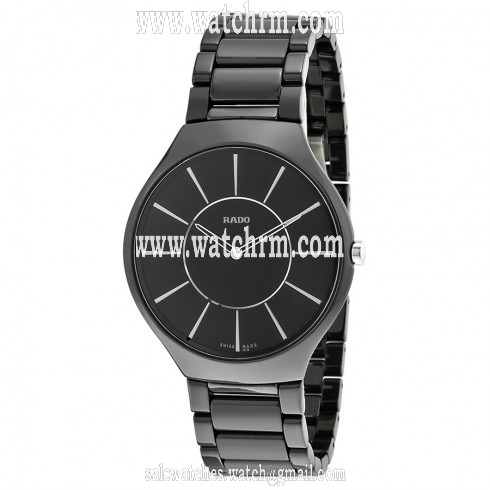 Rado Thinline Black Dial Ceramic Men's Watch R27741162