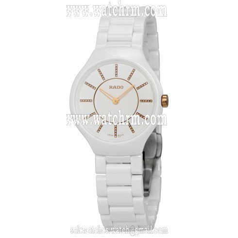 Rado Thinline Jubile White Ceramic Ladies Watch R27958702