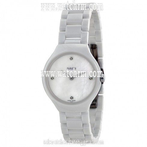 Rado Thinline Mother of Pearl Dial White Ceramic Watch R27958902